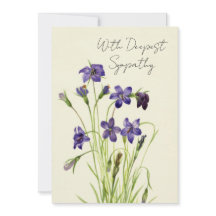 Cartão de condolências Floral para Violetas Vintag