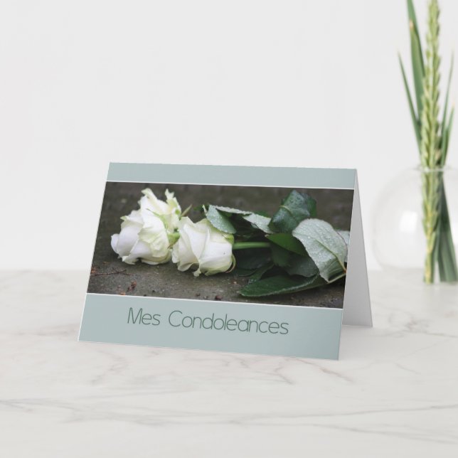 Cartão de condolências francês Mes Condoleances (Frente)