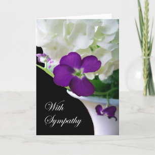 Cartão de condolências, Hydrangeas Brancas e Flo