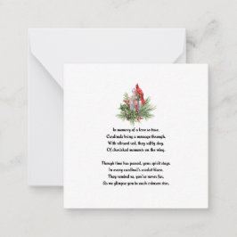 Cartão de condolências Memorial do Cardeal Vermelh