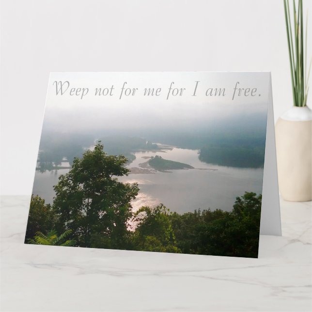 Cartão de condolências, Não Chore Para Mim (Frente)