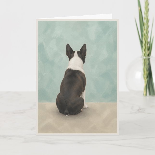 Cartão de Condolências para Boston Terrier (Frente)