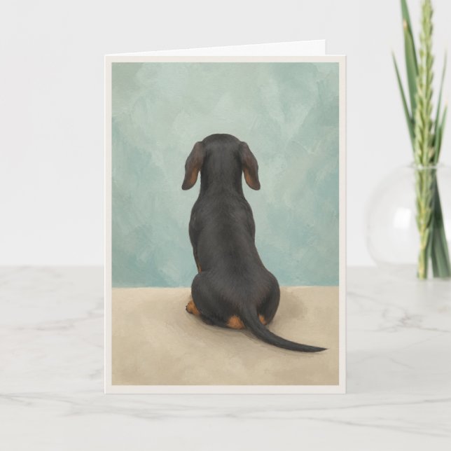 Cartão de Condolências para Dachshund (Frente)