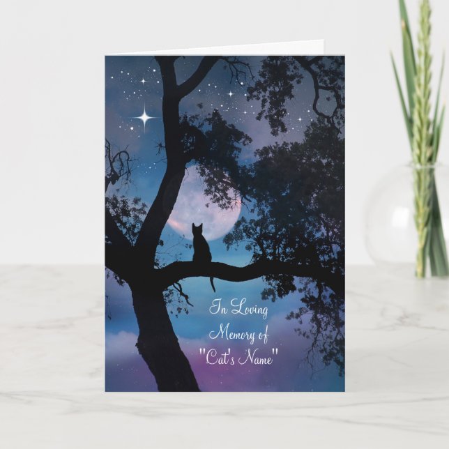 Cartão de Condolências para Gato, Nome Personaliza (Frente)