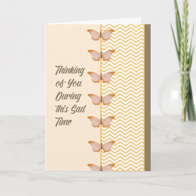 Cartão de condolências para irmã passo com borbole (Frente)