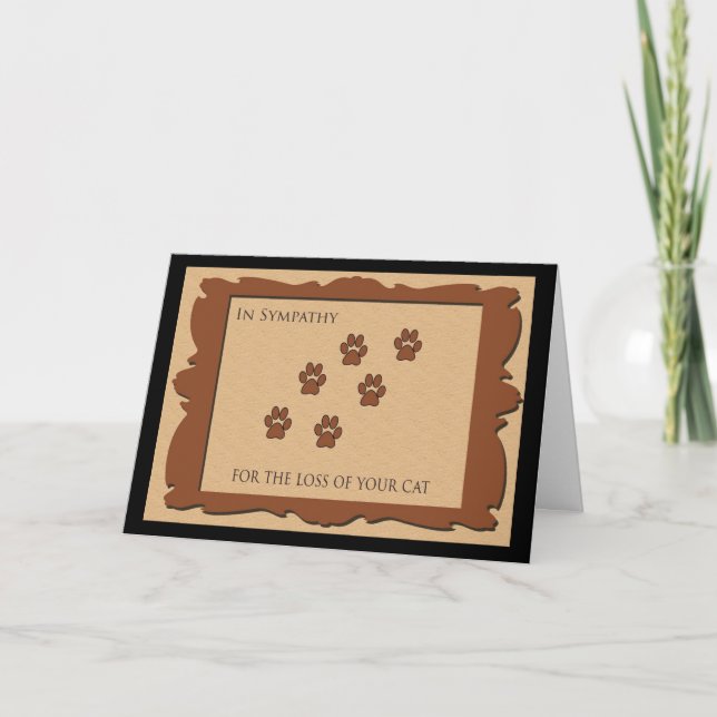 Cartão de condolências para Perda de Gato (Frente)