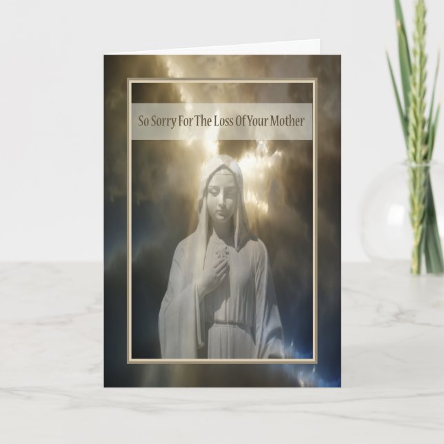 Cartão de Condolências pela Perda da Mãe Religioso (Frente)