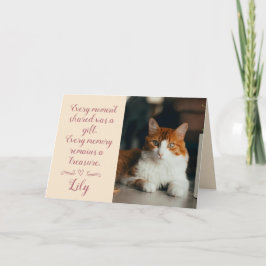 Cartão de Condolências pela Perda do Gato com Foto