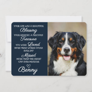 Cartão de Condolências Personalizado com Foto Azul
