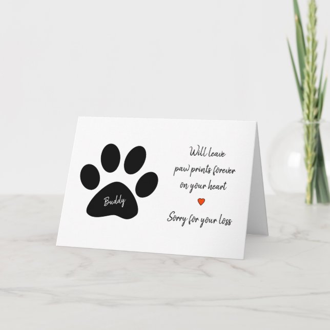 Cartão de condolências Pet Personalizado (Frente)