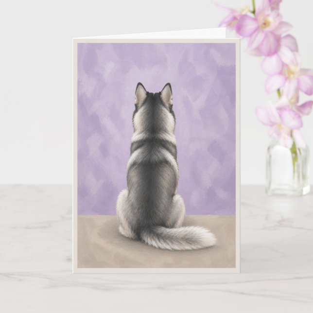 Cartão de Condolências Ponte Arco-íris Husky (Orquídea)