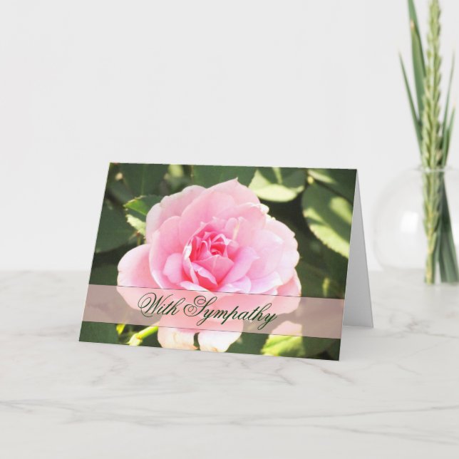 Cartão de condolências rosa rosa rosa (Frente)