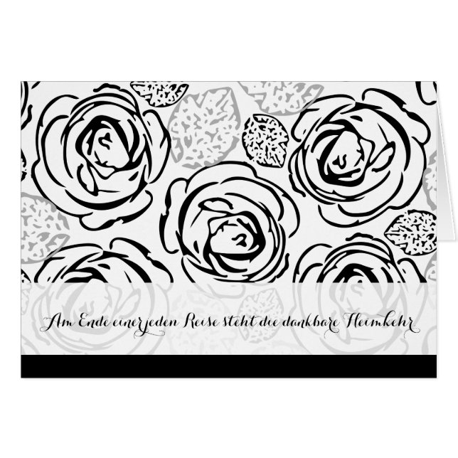 Cartão de condolências rosas (Frente horizontal)