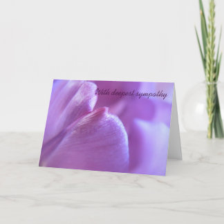 Cartão de condolências roxo da tulipa