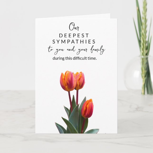 Cartão de Condolências Tulipa Elegante | Com Since (Frente)