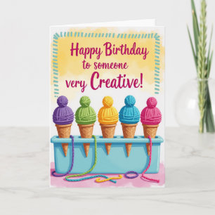 Cartão de Cones de Fio Criativo de Aniversário