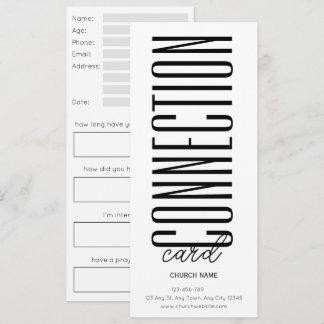 Cartão de Conexão da Igreja Monocromático