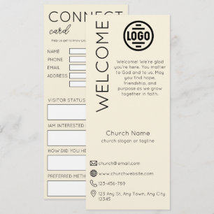 Cartão de Conexão de Igreja Bege Minimalista