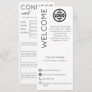 Cartão de Conexão de Igreja Branca Minimalista
