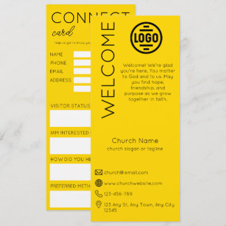 Cartão de Conexão de Igreja Minimalista Dourada