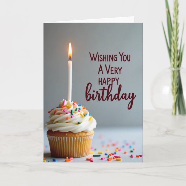Cartão de Confeitos de Aniversário Doces (Frente)