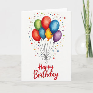 Cartão de Confetes de Aniversário Festivo