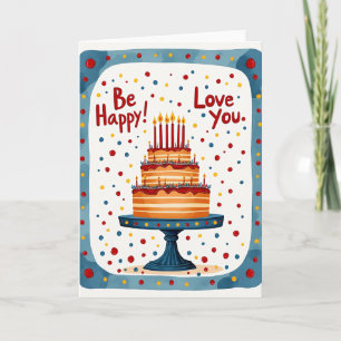 Cartão de Confetes de Bolo de Aniversário