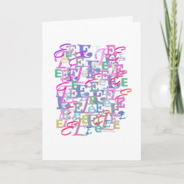 Cartão de Confetes de Letras "E"