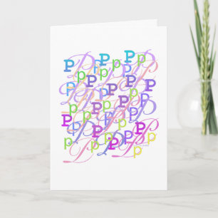 Cartão de Confetes de Letras "P"