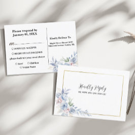 Cartão de Confirmação de Casamento da Lista Floral