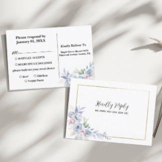 Cartão de Confirmação de Casamento da Lista Floral