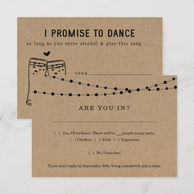 Cartão de Confirmação de Convite Divertido com Ped (Frente/Verso)