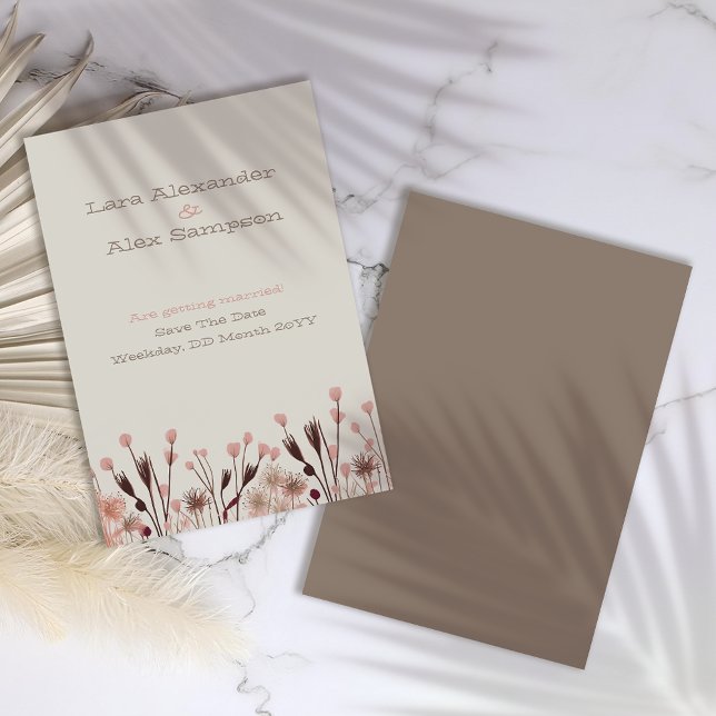 Cartão de Confirmação de Data Boho Wildflower (Criador carregado)