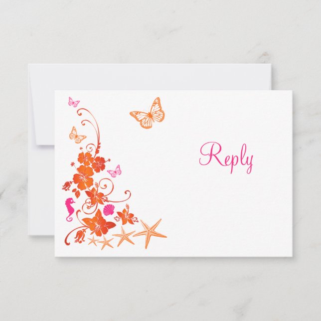 Cartão de Confirmação de Praia Tropical Rosa, Lara (Frente)