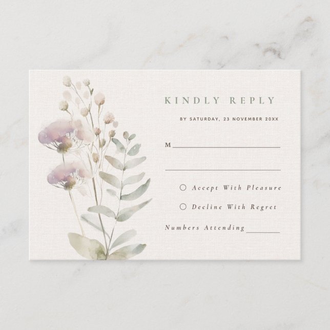 Cartão de Confirmação de Presença de Casamento com (Frente)