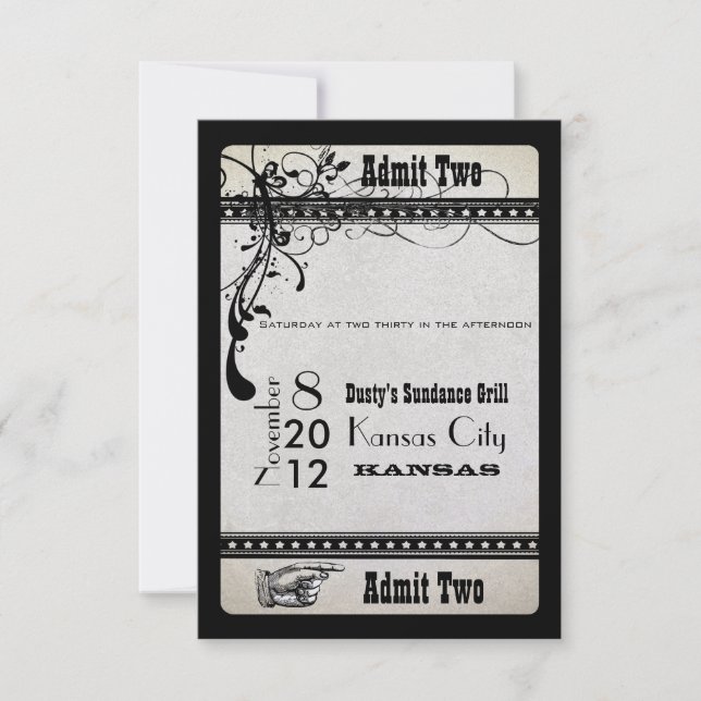 Cartão de Confirmação de RSVP para Showbill Vintag (Frente)