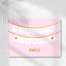 Cartão de congratulações Cielito Lindo Pink Baby