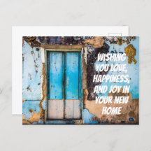 Cartão de congratulações de casa nova com parede e