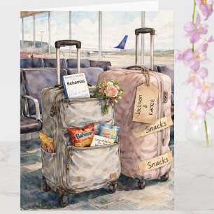 Cartão de Congratulações de Casamento Viagem de Lu