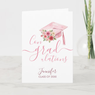 Cartão de congratulações de graduação floral em aq