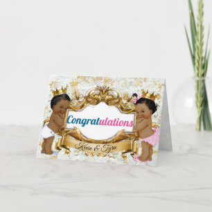 Cartão de congratulações para Gêmeos Africanos Men