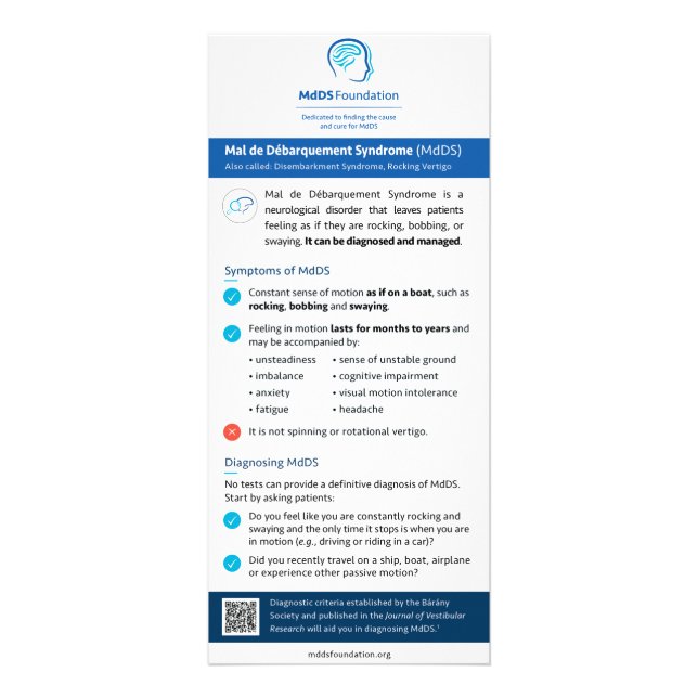 Cartão de conhecimento, informações MdDS para médi (Frente)