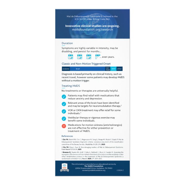 Cartão de conhecimento, informações MdDS para médi (Verso)