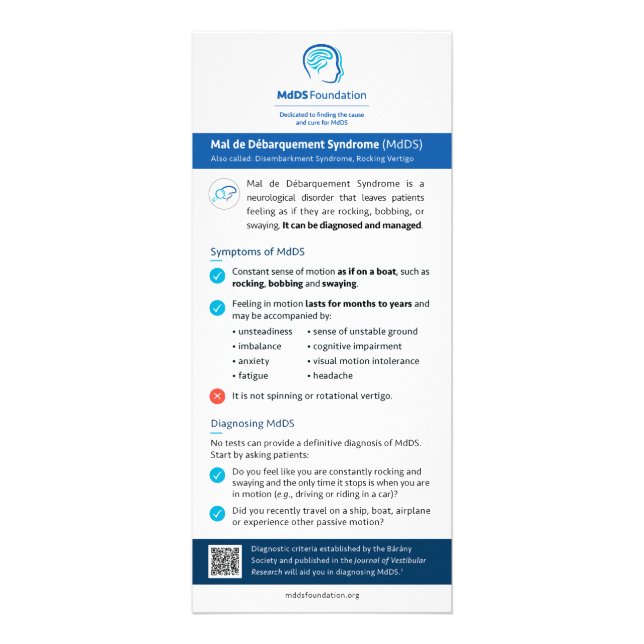 Cartão de conhecimento, informações MdDS para médi (Frente)