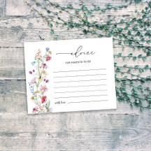 Cartão de Conselheiro dos Pais de Flores Selvagens