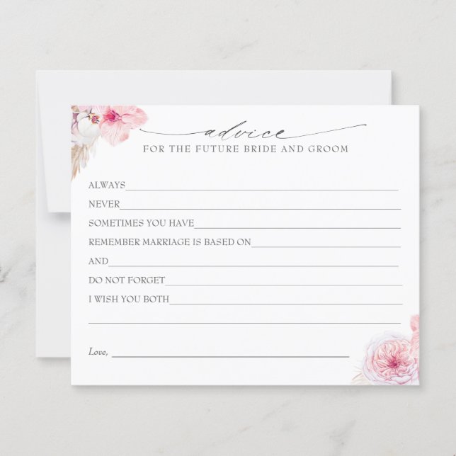 Cartão de Conselheiro para Flores Tropicais Pampas (Frente)