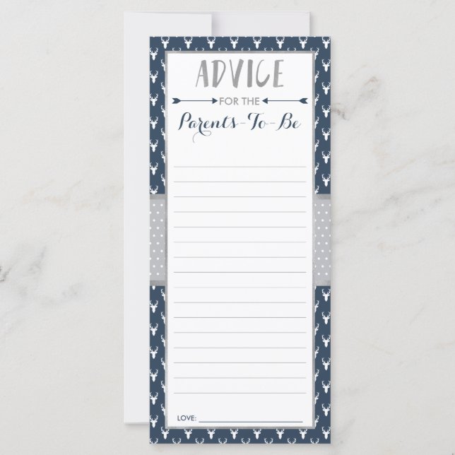 Cartão de Conselheiro para o Chá de fraldas da Mãe (Frente)