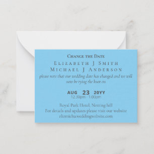 Cartão De Conselho 100 x FOTO Alteração de Data Adiamento incluindo E