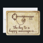 Cartão De Conselho A Chave Para Um Casamento Feliz É... Casamento vin<br><div class="desc">Estes cartões de conselho são o melhor guardião de cada um dos seus convidados no seu casamento. O simples,  mas na moda,  design permitirá que seus convidados escrevam um aviso para que você mantenha e leia nos próximos anos.</div>