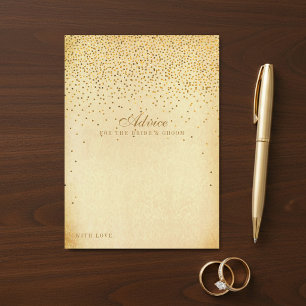 Cartão De Conselho A Coleção de Casamento Vintage Glam Gold Confetti